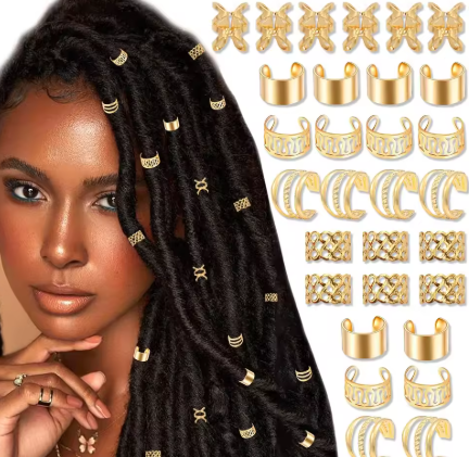 50PCpcs Gold Hair Charms