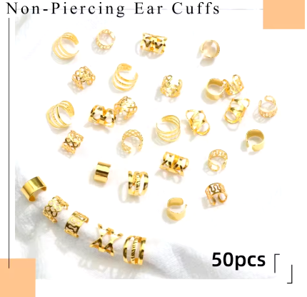 50PCpcs Gold Hair Charms